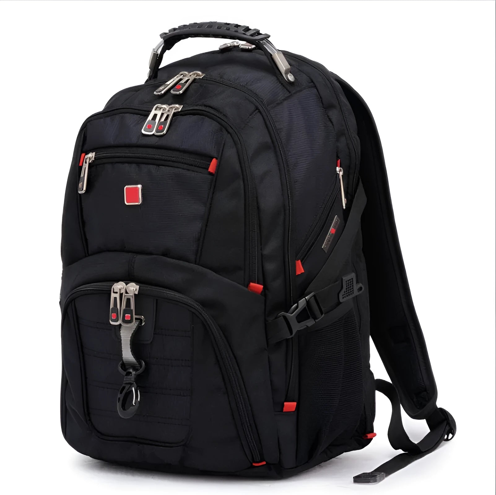 Black business computer backpack with 38 litre capacity and laptop compartment