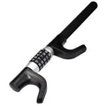 Car steering wheel anti-theft U-lock in alloy steel with password dial, shown in black colour option