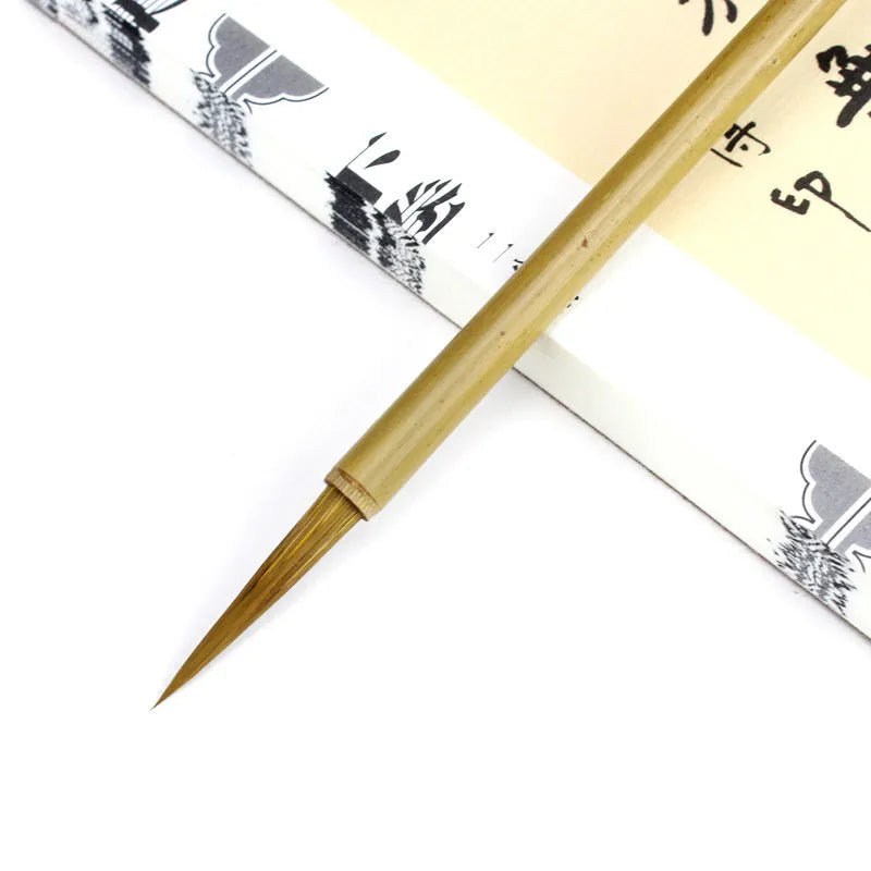 Langhao wolf hair calligraphy brush with traditional construction for Chinese calligraphy