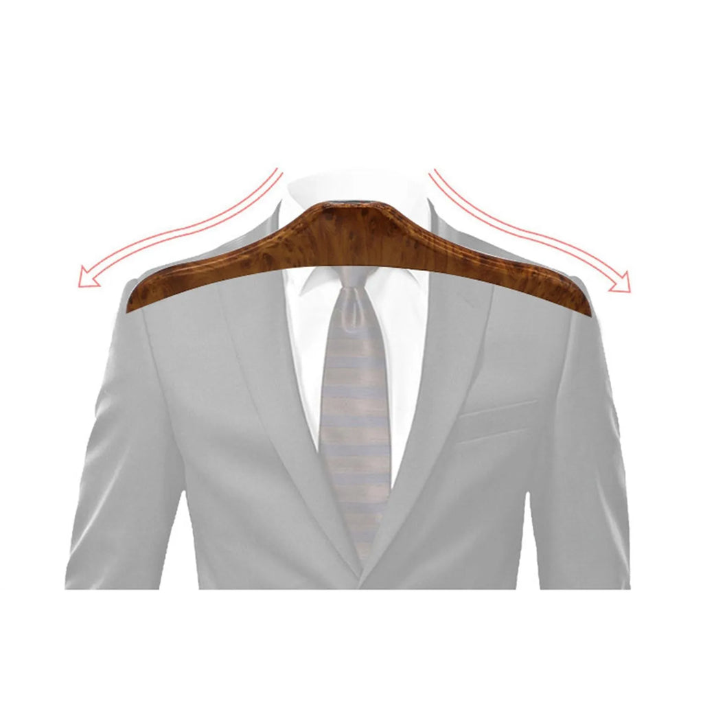Wood yellow stainless steel car clothes hanger measuring 46.5cm for suits and uniforms