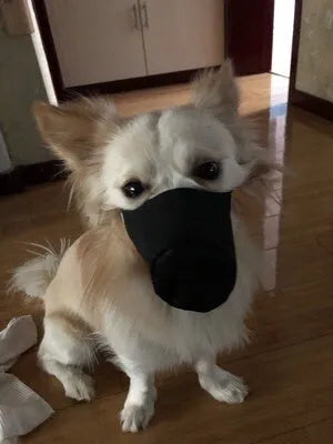 Cloth pet mouth cover for dogs in adjustable size with soft breathable fabric