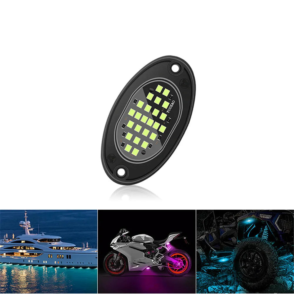 12V car LED chassis ambience light in ABS, 1pc set, available in blue, ice blue, pink purple, red or white