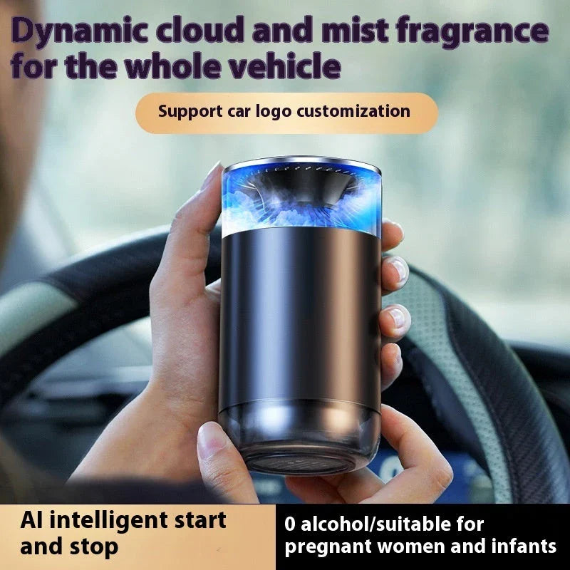 Stylish Car Aromatherapy Diffuser with Soothing Mist, Powered by Long-Lasting Battery, Intelligent Mode for Refreshing Fragrance Experiences in RVs, Trucks, and Sedans