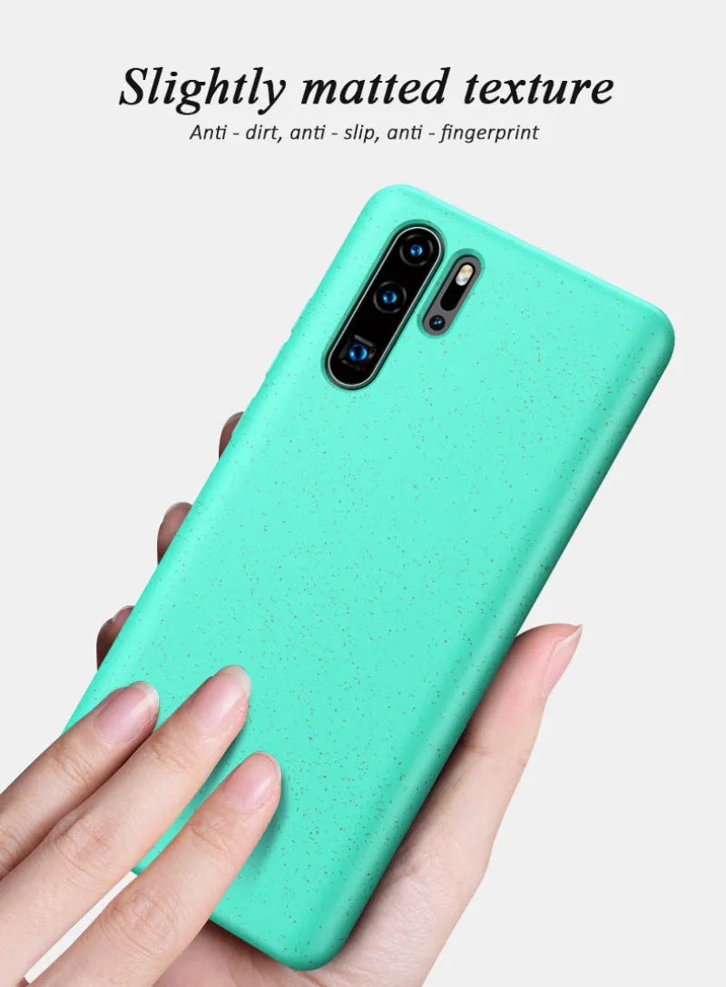 Huawei P30 mobile phone case in various colours including Army Green, Black, Blue, Pink, Red and Yellow.