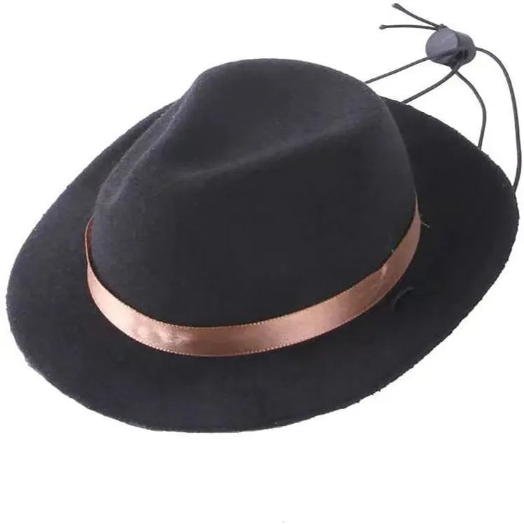 Handmade wool felt mini pet hat in S size 155cm diameter for small dogs