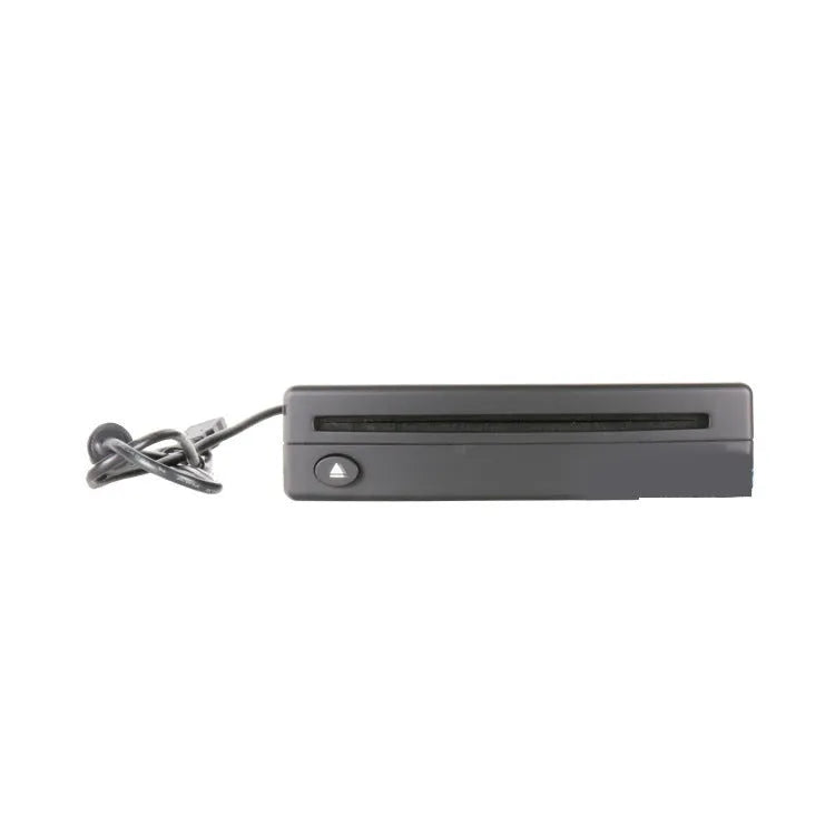 Black Android car suction mount for dashboard, showing USB connection and compact design.