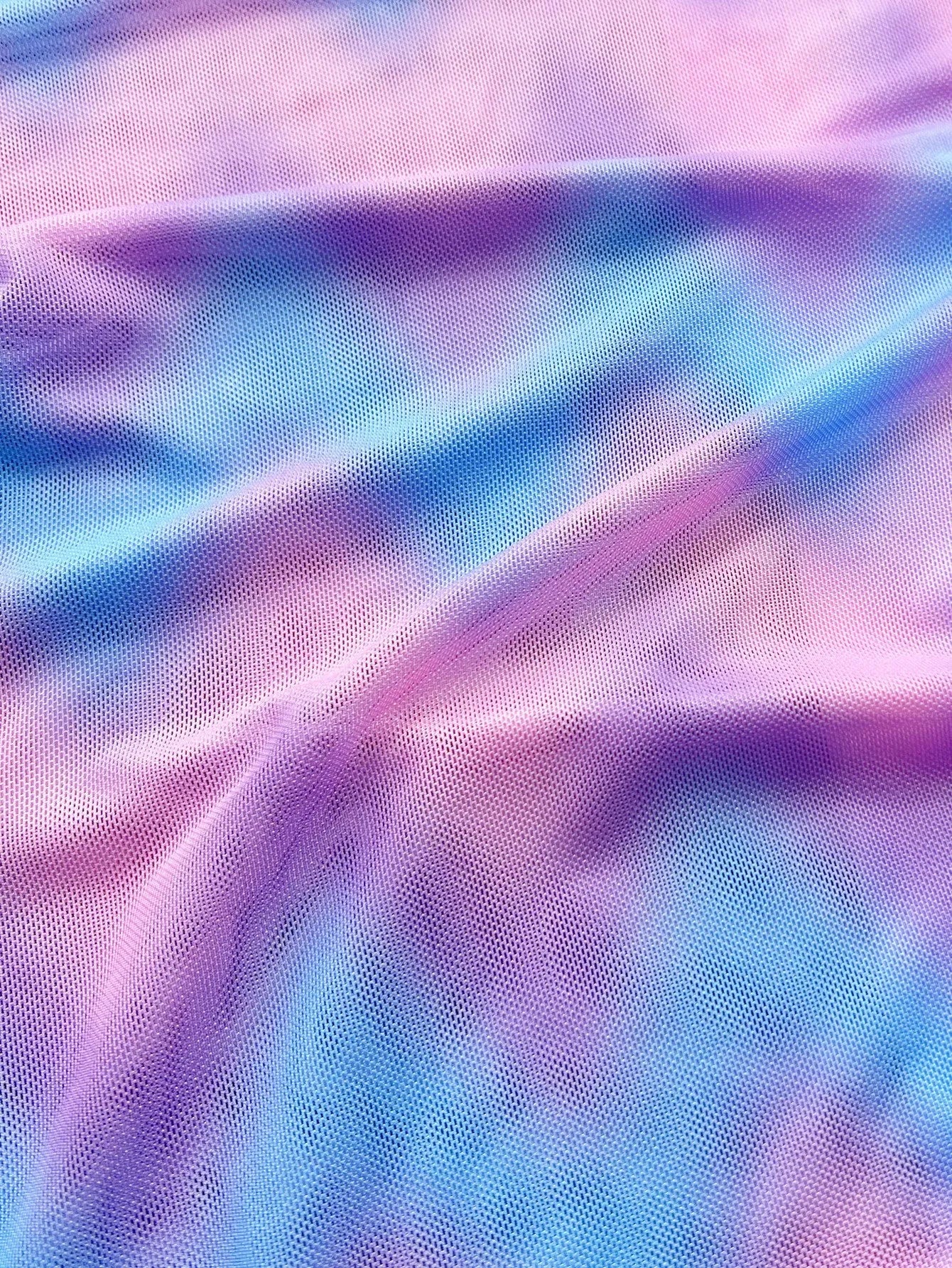 Women's split tie-dye swimsuit bikini set with polyester lining for swimming