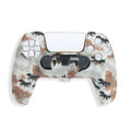 Camouflage pattern silicone case for PS5 DualSense wireless controller showing protective coverage
