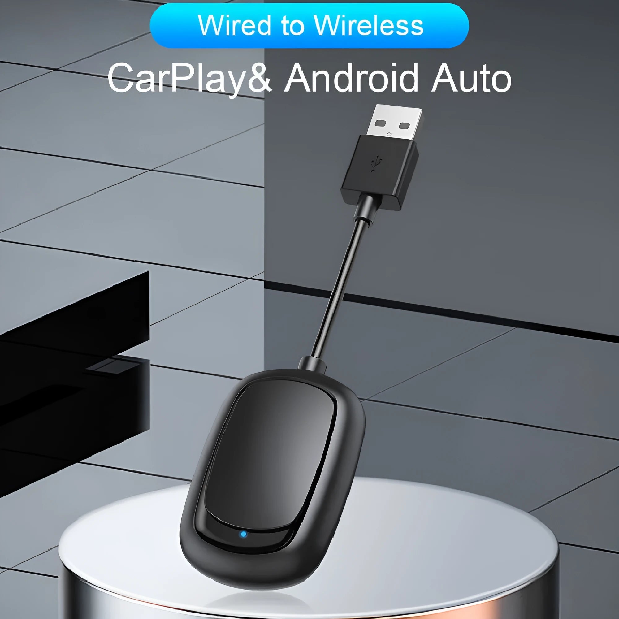 CarPlay Android Auto 2-in-1 wireless interconnection box with USB connector