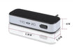 Black car FM transmitter with 3.5mm AUX plug, LCD display, 200 frequencies and 120mAh rechargeable battery