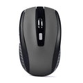 Matte wireless optical mouse in black, blue or silver grey with 2.4GHz USB connection, 1200dpi sensor and four-way wheel