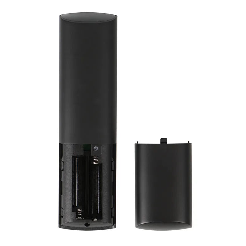 G20 black wireless flying mouse remote with multiple buttons next to its small USB receiver.