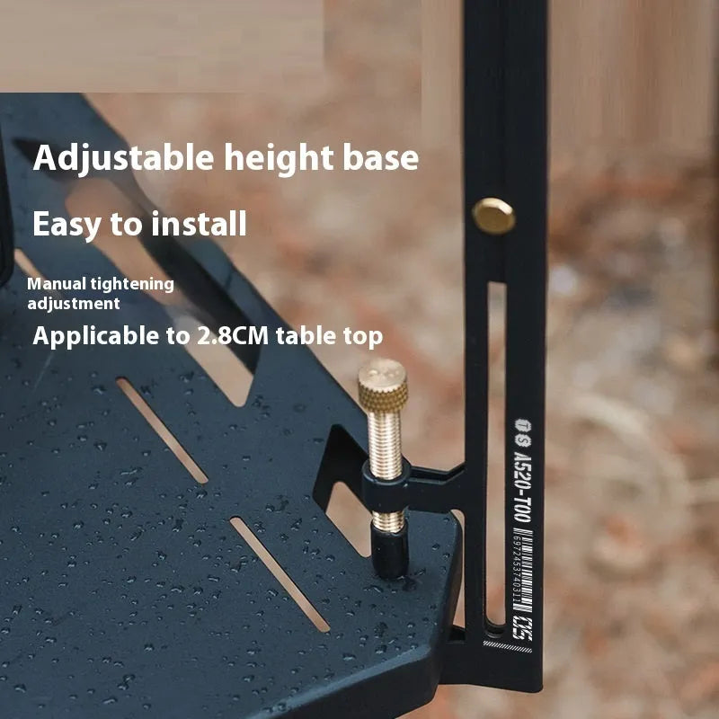 Black stainless steel adjustable lamp holder with telescopic arm extended to 40cm length