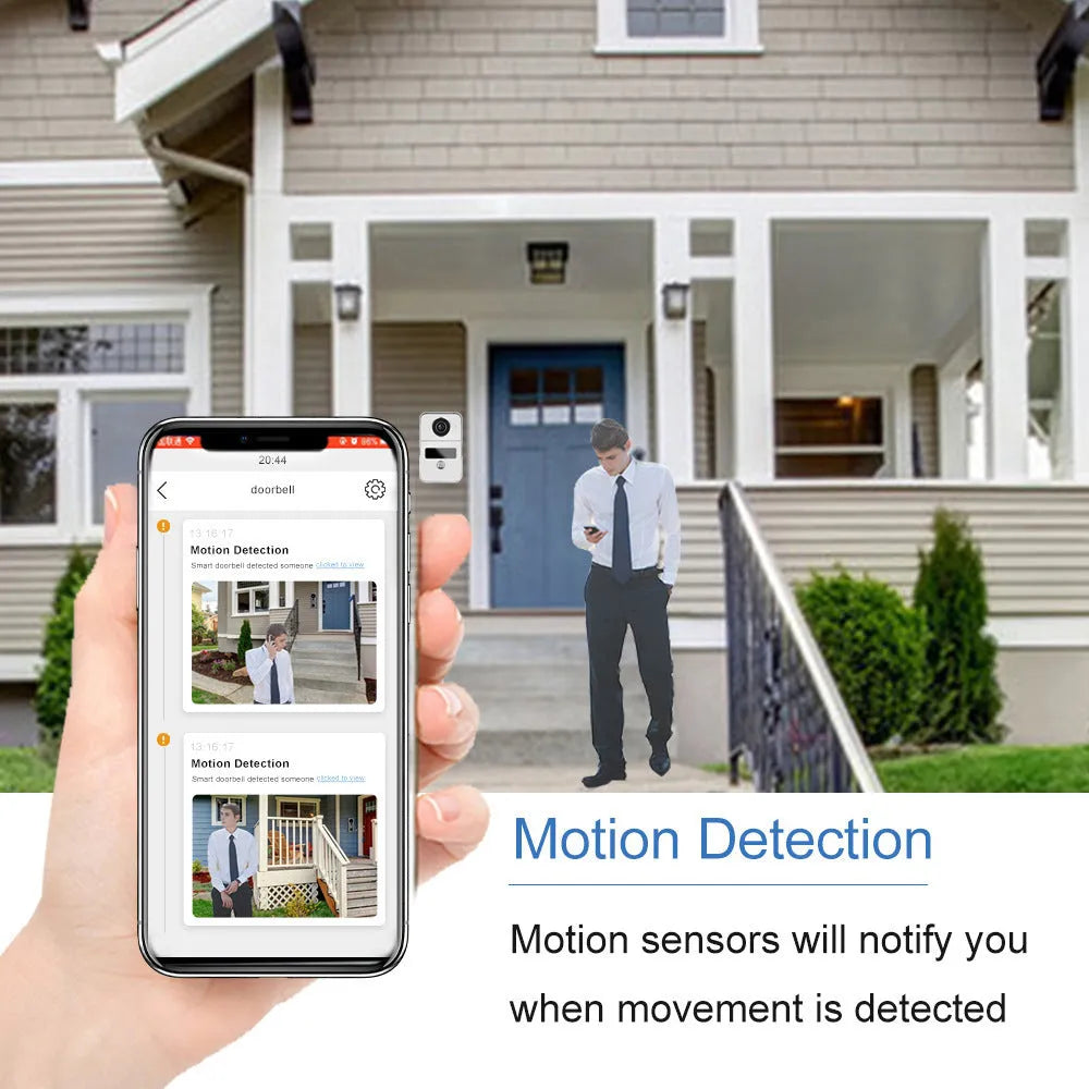 1080P video intercom doorbell system with outdoor camera unit and indoor display