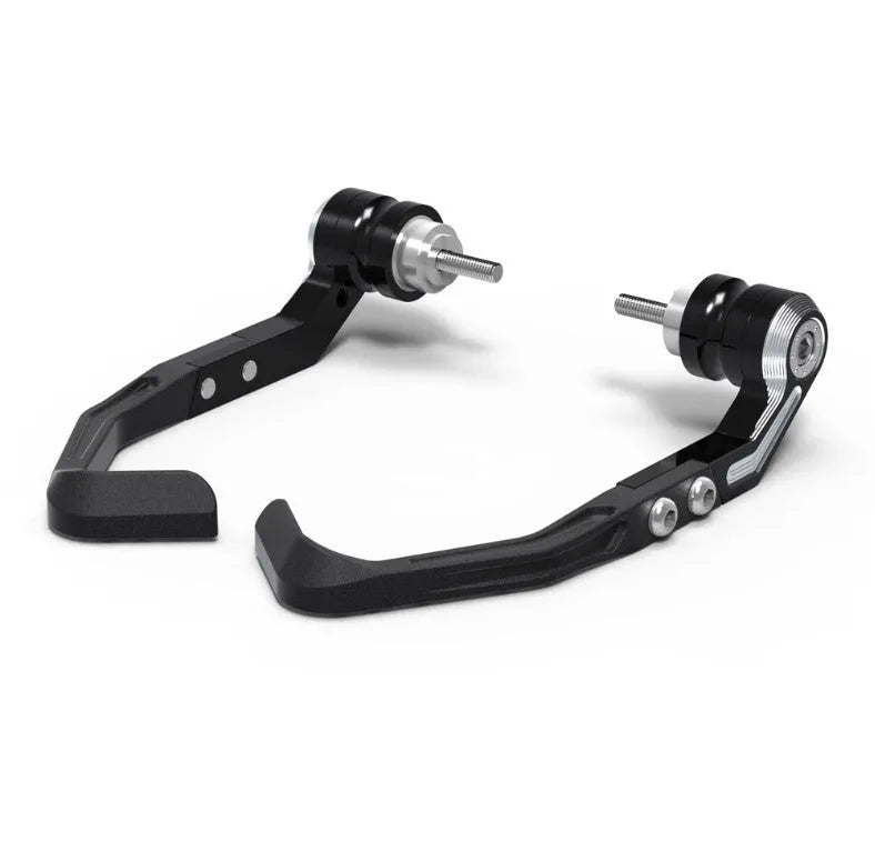 Black CNC machined brake lever guard for Honda CBR650 motorcycle on brake horn bar