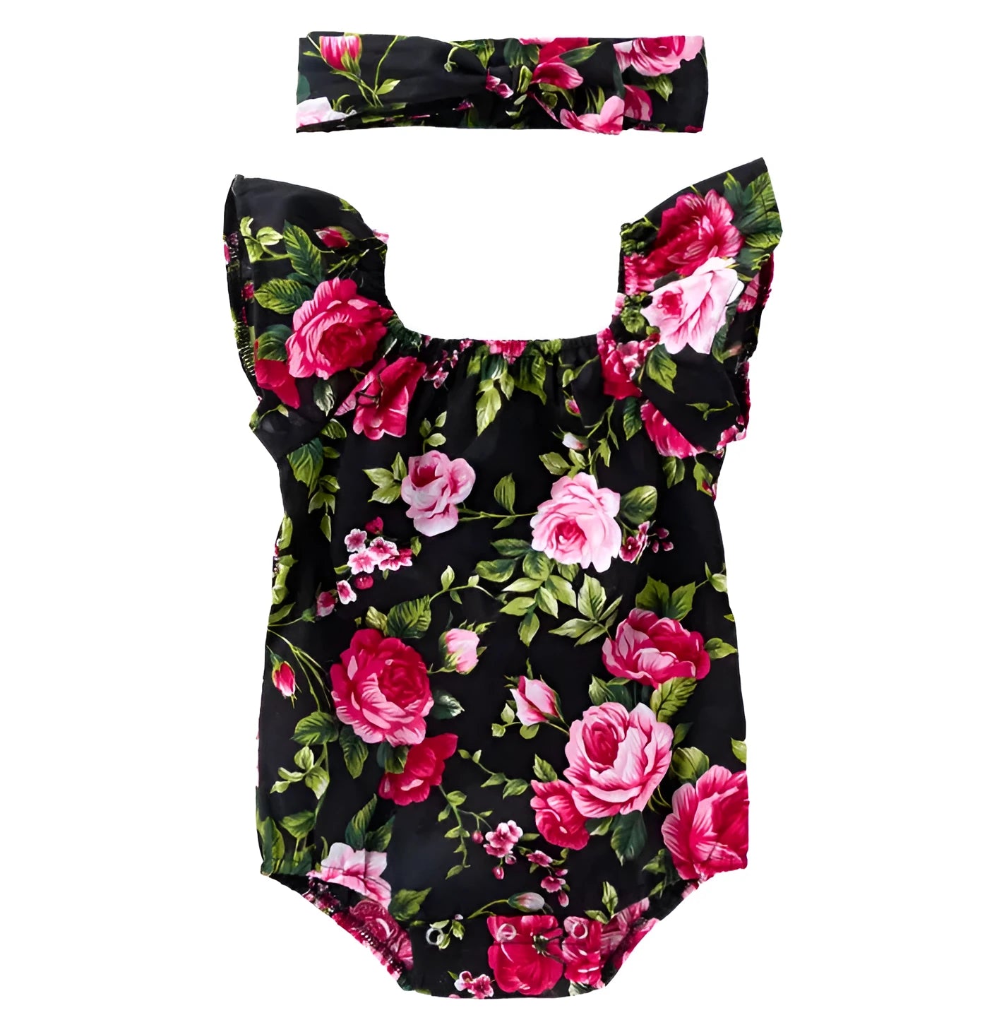 Baby girls' sleeveless romper in white with triangle climbing style and pullover closure