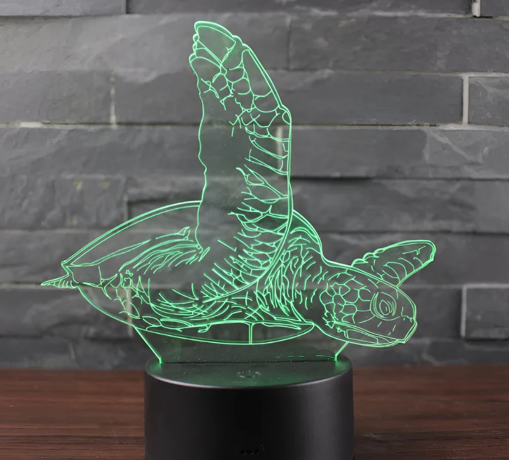 LED colourful touch and remote control desk lamp with 3D animal night light, ABS base, and USB cable