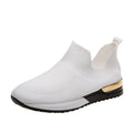 Breathable fly woven mesh running shoes with soft flat rubber sole in white, red, black, beige, gray, and pink