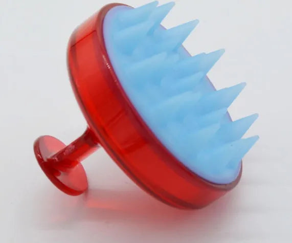 Soft silicone shampoo brush for scalp massage, 8x8x7cm, black colour, portable design