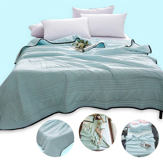 Lightweight, breathable cooling comforter in various colors and sizes for comfortable summer sleep