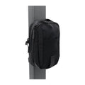 Black Oxford cloth fitness pannier bag with magnetic closure and polyester lining, hanging storage for indoor sports.