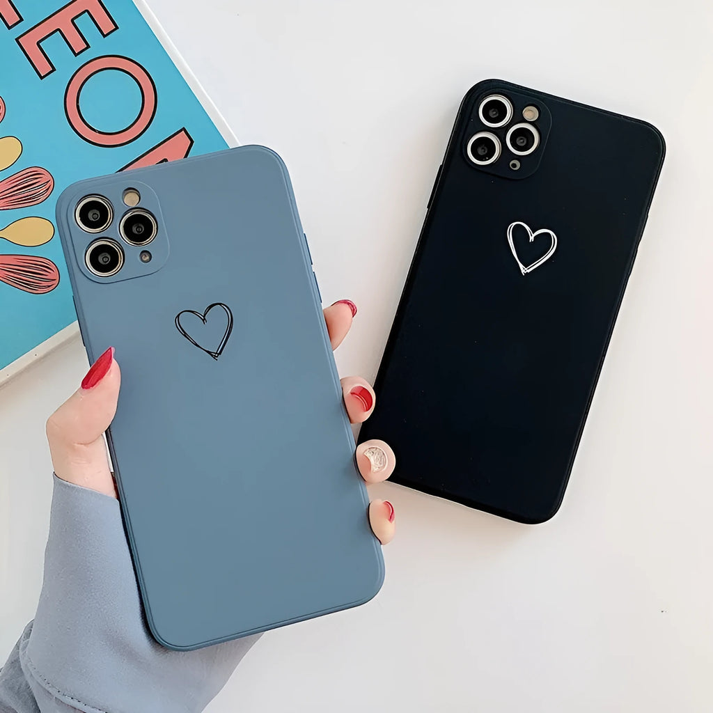 Silicone phone case for Apple iPhone in various colours showing TPU construction