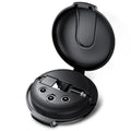 Black 3-in-1 magnetic retractable phone charger and car holder with extended cable