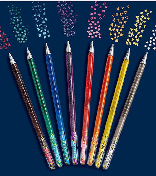 Flash K110 1.0mm gel pen with pearlescent glitter ink in eight colour options