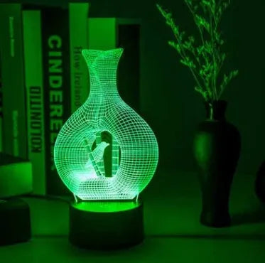 Creative 3D LED night light with acrylic plate on ABS base showing multi-colour illumination