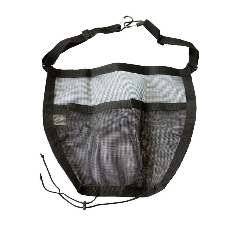 Black nylon mesh car storage hanging bag 25 x 16.5 x 3.8cm for travel organisation