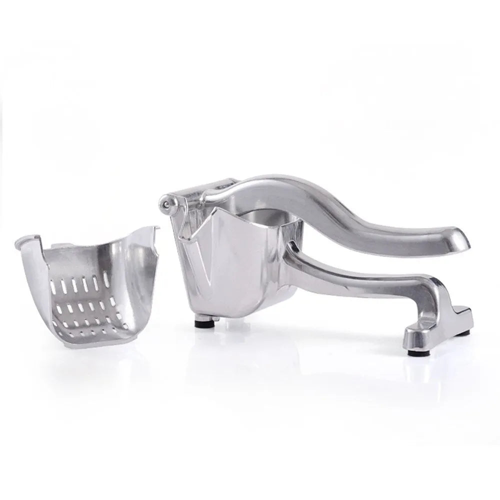 Silver aluminium alloy heavy duty lemon squeezer with large bowl and 24 cm lever