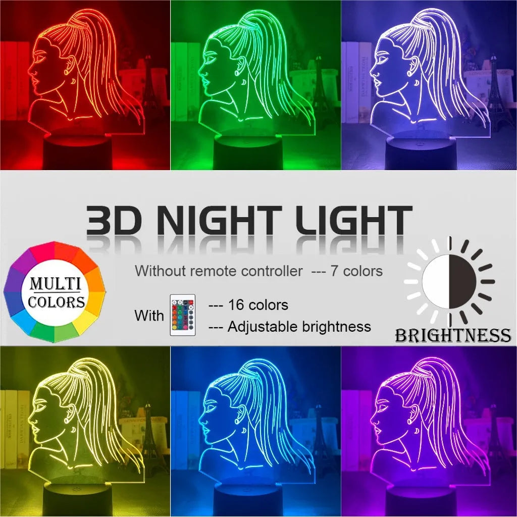 Acrylic 3D night light with European style design and LED illumination