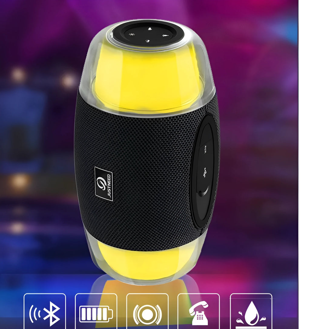 Wireless Bluetooth speaker subwoofer with ambient light, 198x110x106mm, blue cloth net grille
