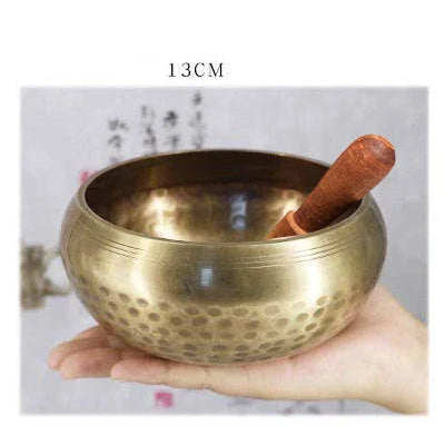 Handcrafted Tibetan singing bowl with a rich, harmonious tone for meditation, relaxation, and wellness