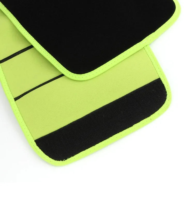 Black bodybuilding sweat support belt with green edge neoprene foam waist trainer free size 105cm