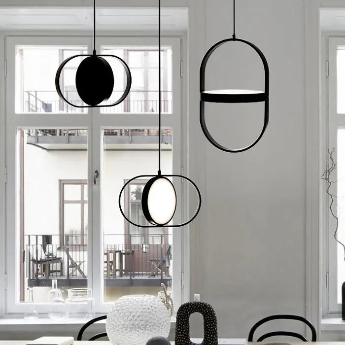 Black wrought iron style small chandelier with acrylic panels, four size options LED light