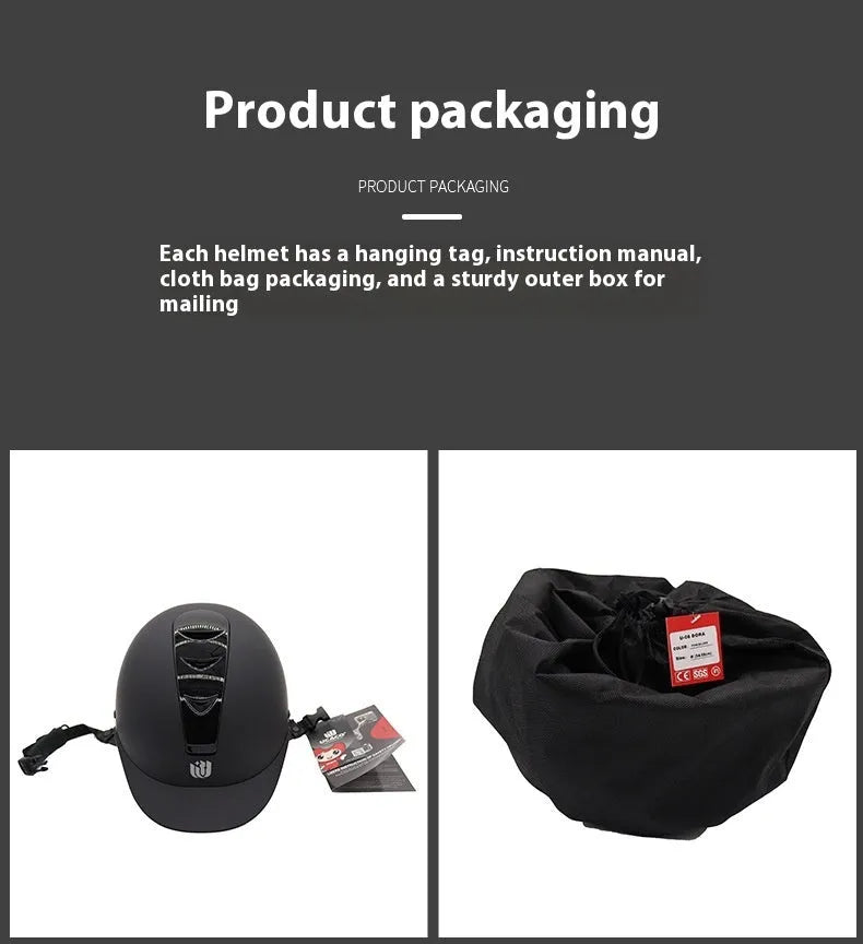 Super light summer equestrian helmet in bright black colour with ABS EPS construction for horse riding protection