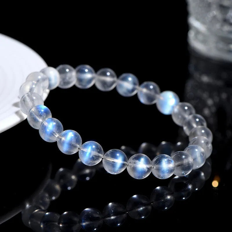 Natural cream body crystal bracelet with grinding treatment showing polished surface texture