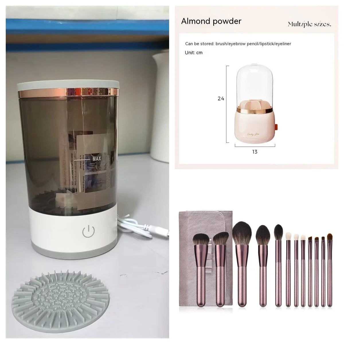 Automatic Electric Makeup Brush Cleaner with USB Charging and Portable Design