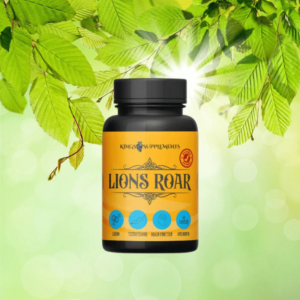 Lions Roar resin decorative figure with detailed carving and matte finish on a wooden shelf
