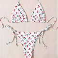 Solid colour halter bikini set with backless design in European and American style