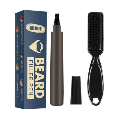 Premium beard filler pencil kit for precisely filling in patchy or thin facial hair for a perfectly contoured, natural-looking beard