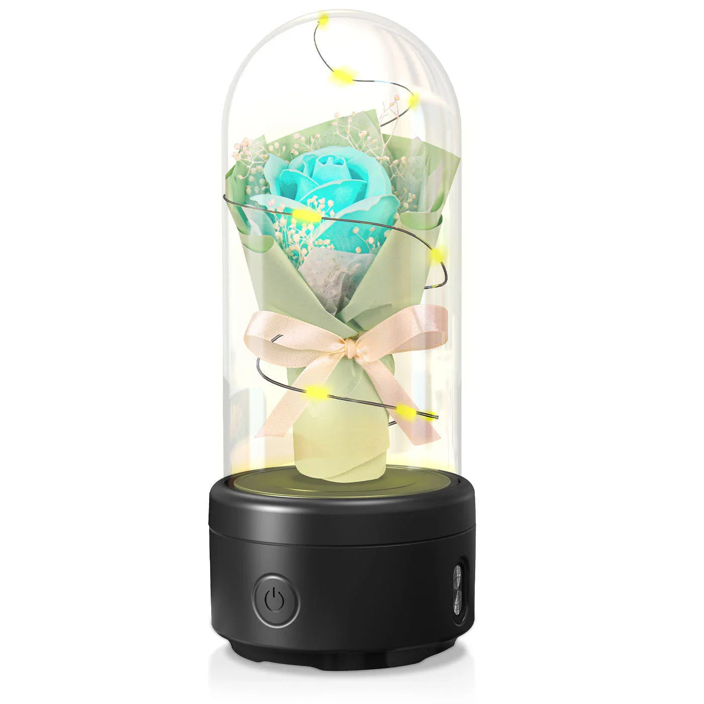 Enchanting 2-in-1 Rose Bouquet: Bluetooth Speaker and Luminous Night Light, with a mesmerizing LED light display and high-quality audio