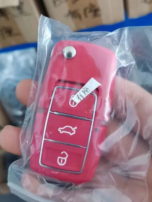Volkswagen B5 ABS folding key shell in black with key blank and 70x35x16mm dimensions
