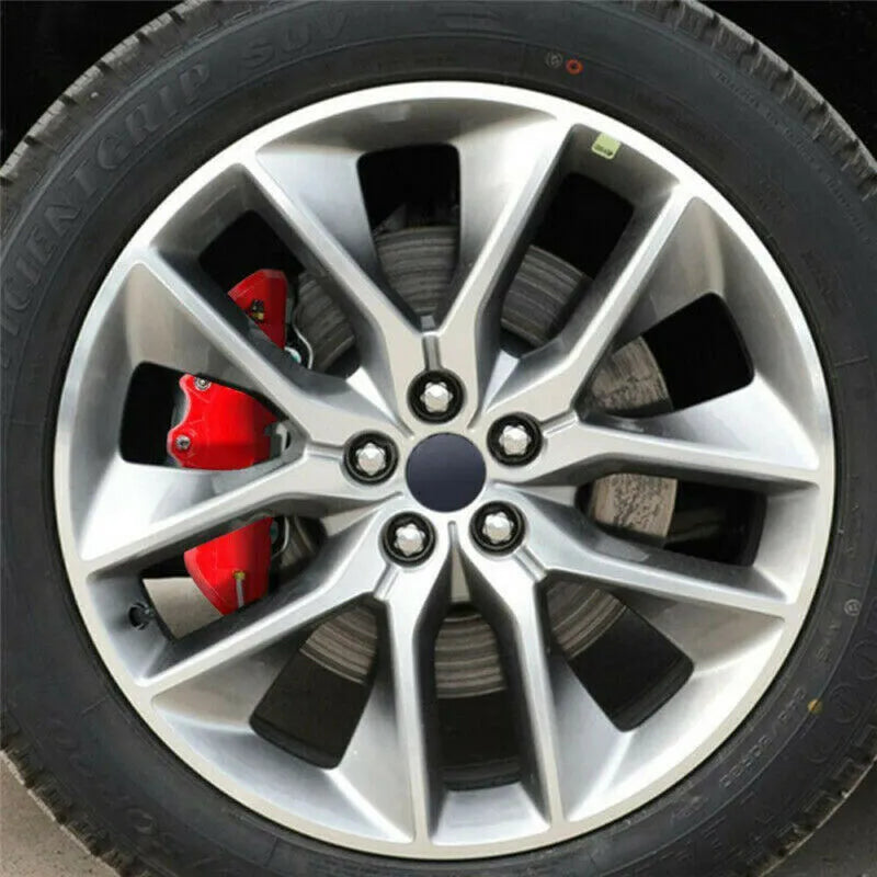 Red four-piece brake caliper cover set in small, medium and large sizes for car modified brake calipers