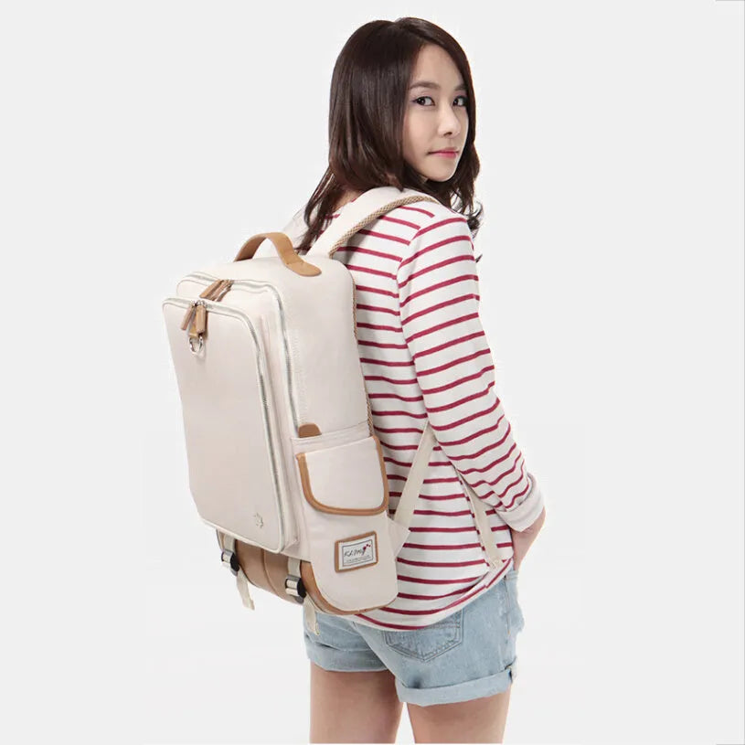 Modern men's backpack in durable Oxford cloth, shown in Army Green colour, with dimensions 30cm wide by 46cm high.