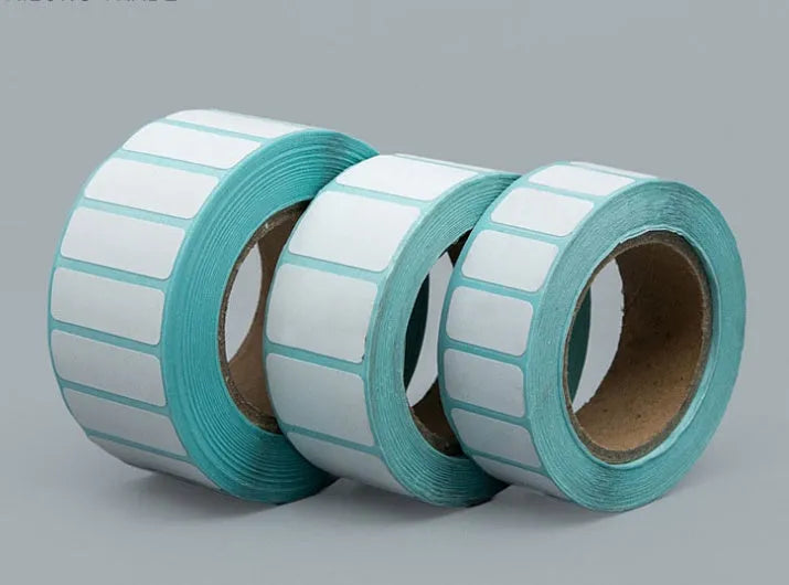 Roll of 20x10mm waterproof stickers, 3000 double-row labels on black and blue hot paper