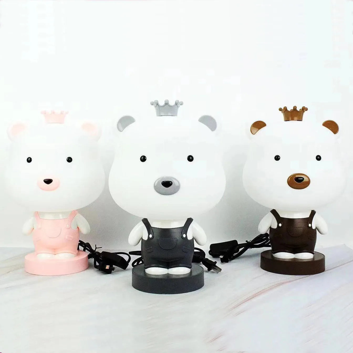 Animal cartoon LED table lamp with plastic shade in bear, cattle, rabbit or tiger design
