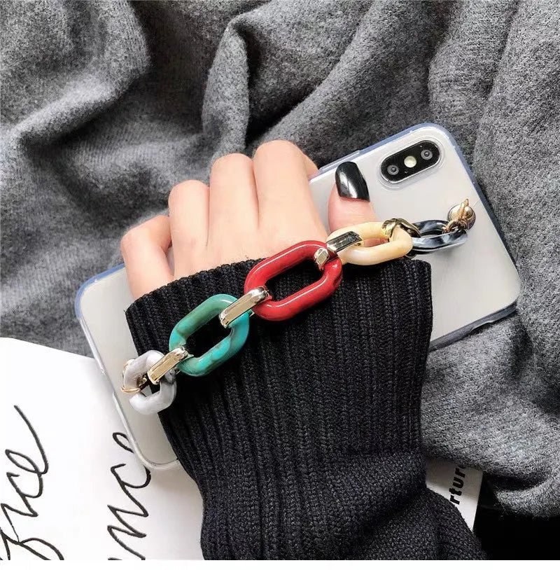 Colour Bracelet Samsung phone case, TPU and PC back cover, transparent, manual craft