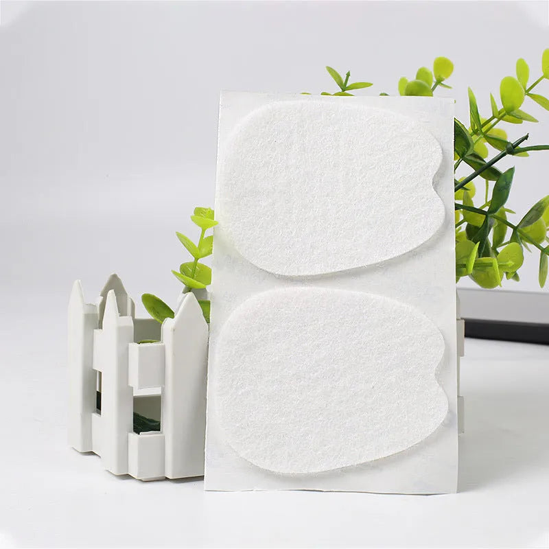 White thin felt shoe tongue protection sticker with front palm pad design.